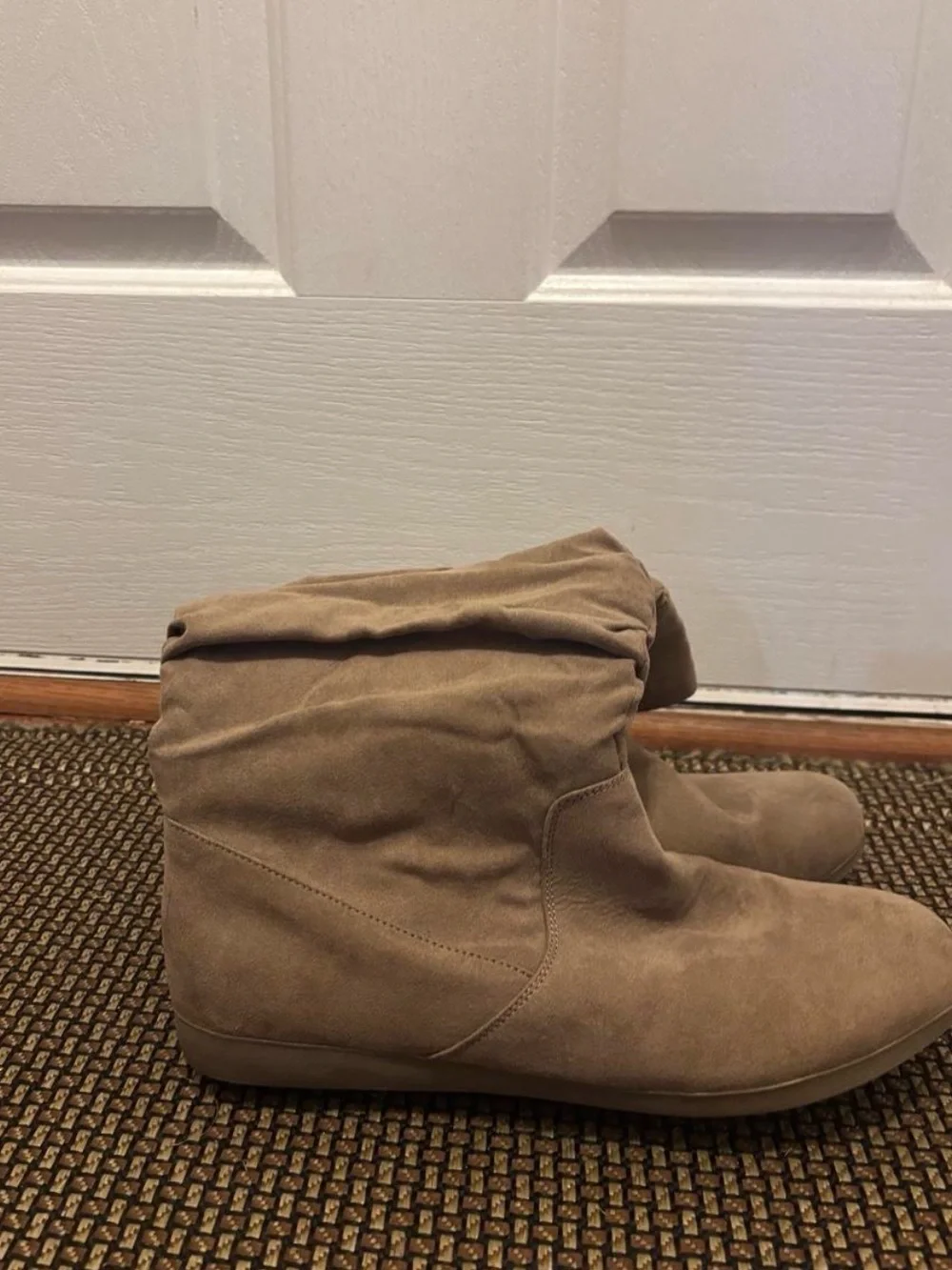 Women's Slouchy Mid-Calf Boots in Taupe